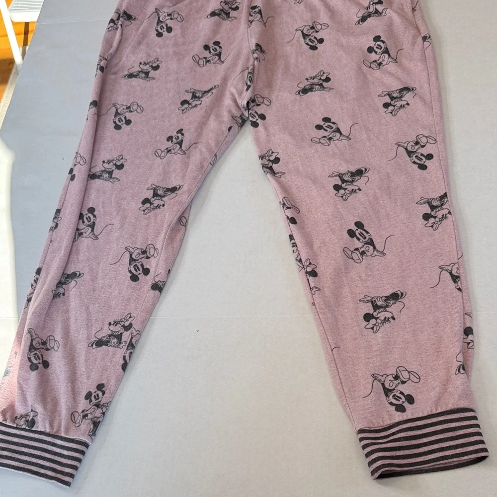 Disney Blush Pink Mickey Minnie Character Cozy Lounge Pajama Pants Size Large - Picture 4 of 11